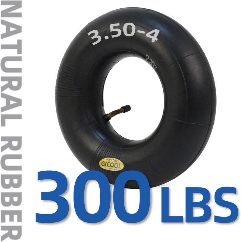 GICOOL 4.10/3.50-4 Replacement Inner Tube, 2 Pack with TR-87 Bent Valve Stem, Heavy Duty, for 10" Tires, Hand Truck Garden Utility Wagon Go Cart - Image 5